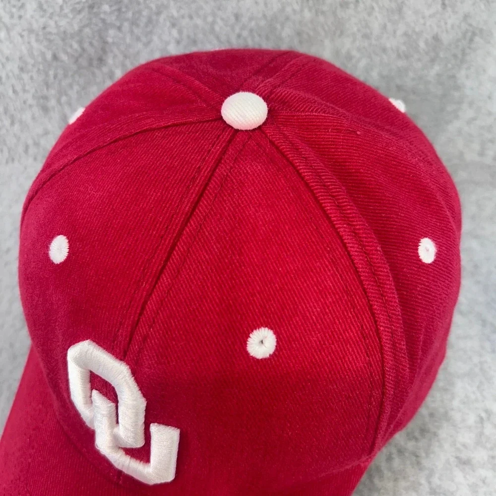OU Logo Mens Red Signatures Hat Oklahoma Sooners Adjustable OSFM